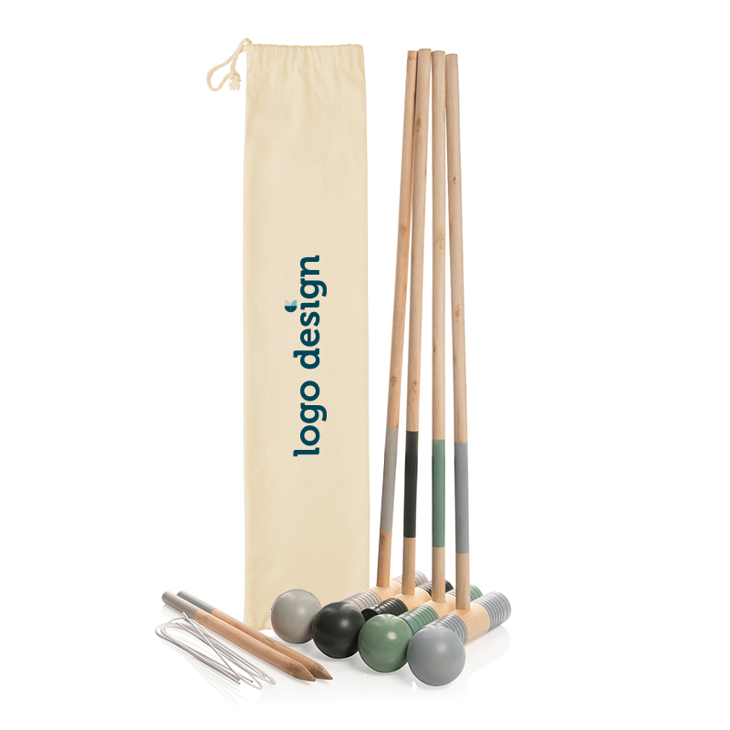 Wooden croquet set